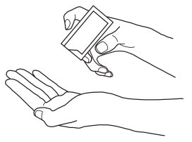 Figure B. - squeeze contents from packet into palm of hand