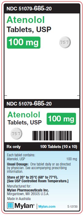 Atenolol 100 mg Tablets Unit Cartoon label