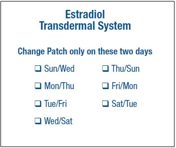 Estradiol Transdermal System - Calendar