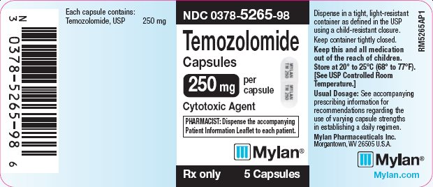 Temozolomide Capsules 250 mg Bottle Label
