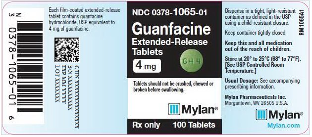 Guanfacine Extended-Release Tablets 4 mg Bottle Label