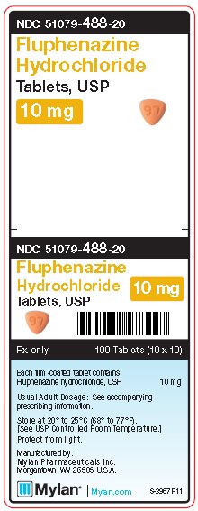Fluphenazine Hydrochloride 10 Tablets Unit Carton Label