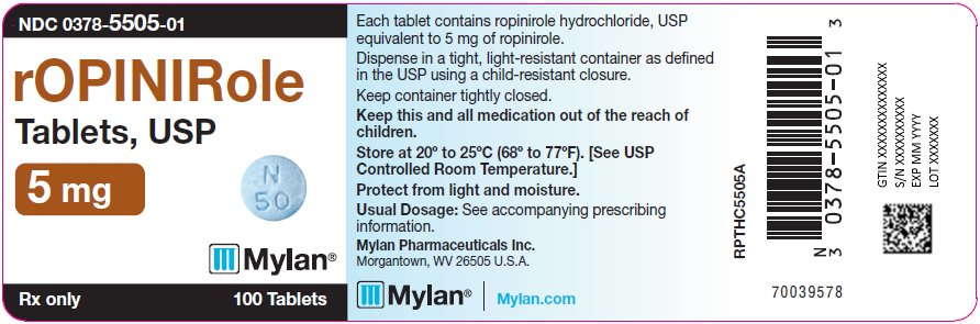 Ropinirole Tablets, USP 5 mg Bottle Label