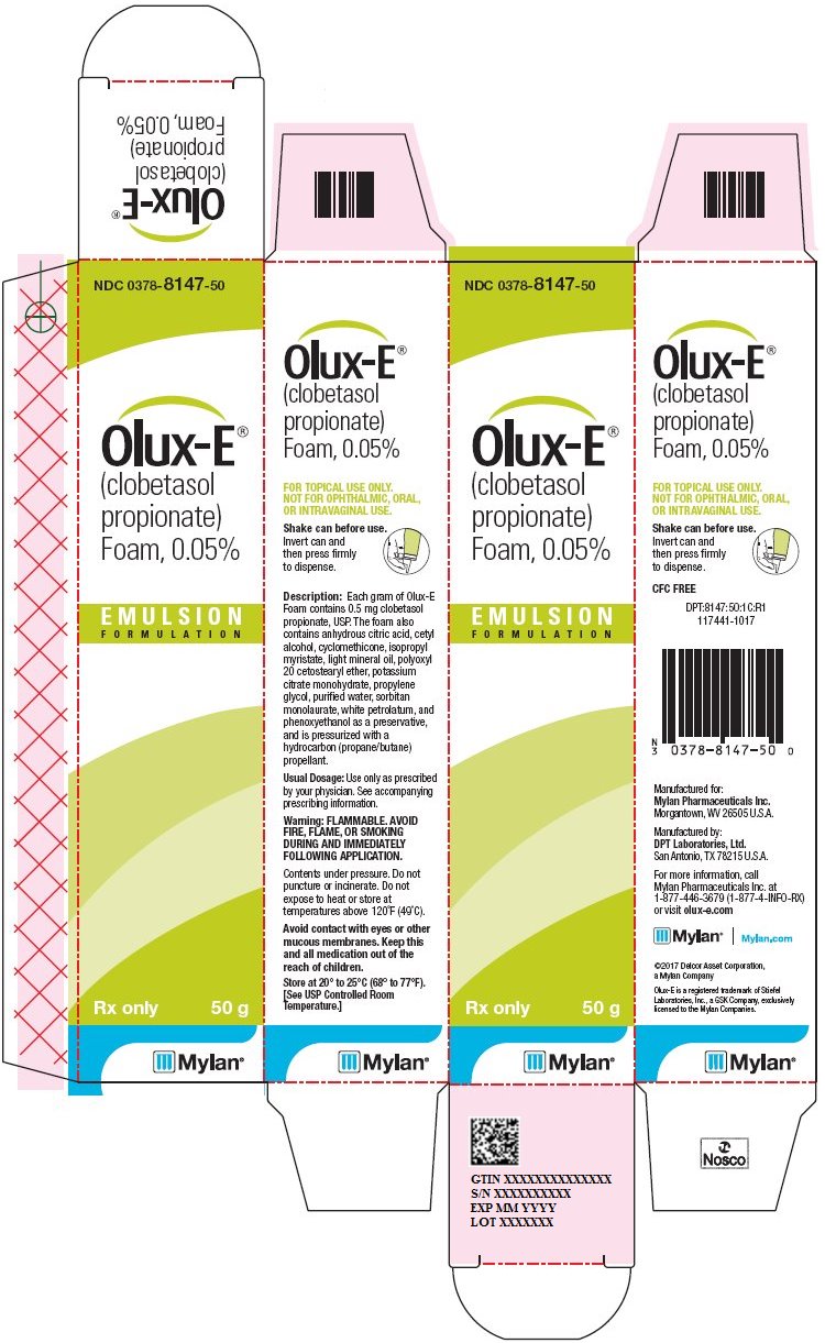 Olux-E Foam 0.05% Carton Label