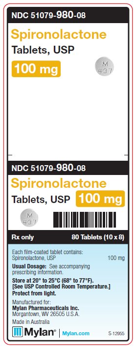 Spironolactone 100 mg Tablets Unit Carton Label