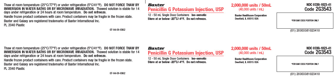 Penicillin G Potassium Representative Carton Label  NDC 0338-1023-41 1 of 2