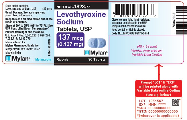 Levothyroxine Sodium Tablets, USP 137 mcg Bottle Label
