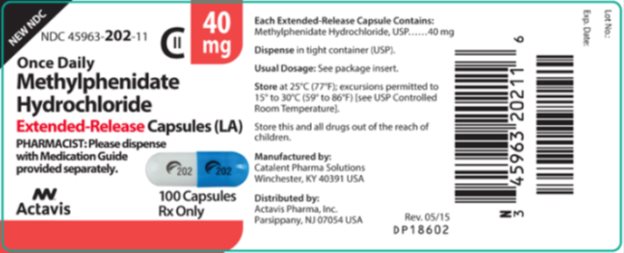 Methylphenidate Hydrochloride Extended-Release Capsules (LA) CII 40 mg, 100s Label