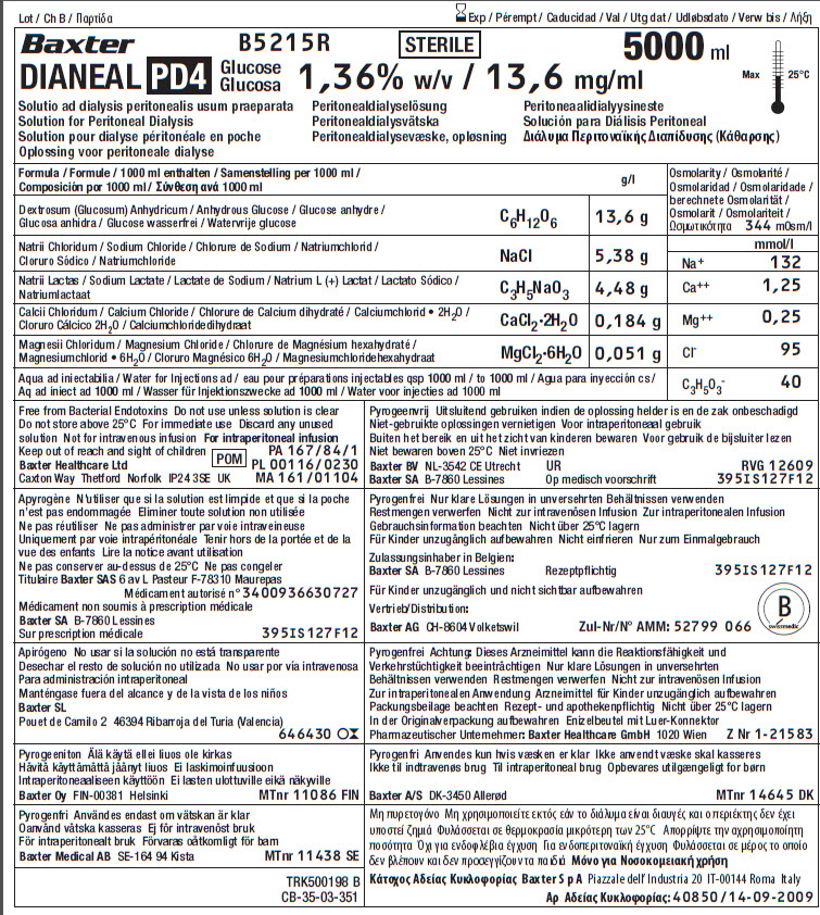 Dianeal PD4 Representative Label B5215R