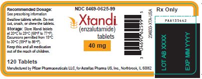 Xtandi (enzalutamide) tablets 40 mg label