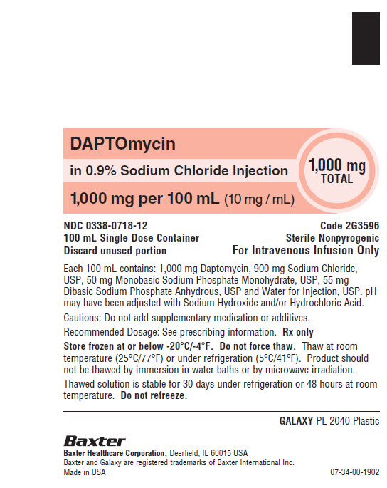 Daptomycin Representative Container Label 0338-0718-12 1 of 2