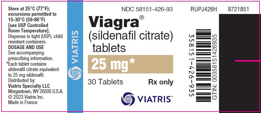 Viagra (sildenafil citrate) Tablets 25 mg Bottle Label