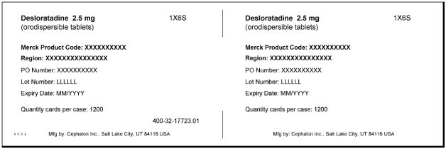 Desloratadine Orally Disintegrating Tablets 2.5 mg Container Label
