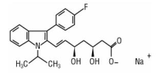 Structural formula for fluvastatin