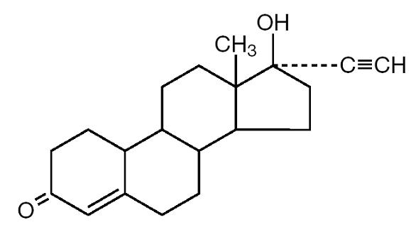 Norethindrone chemical formula