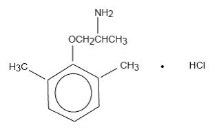 Structural formula for mexiletine hydrochloride