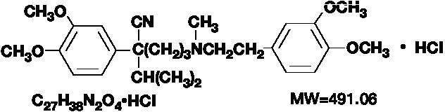 The structural formula of verapamil hydrochloride