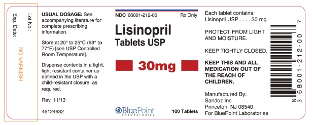 Lisinopril Tablets 30mg 100ct Rev1113