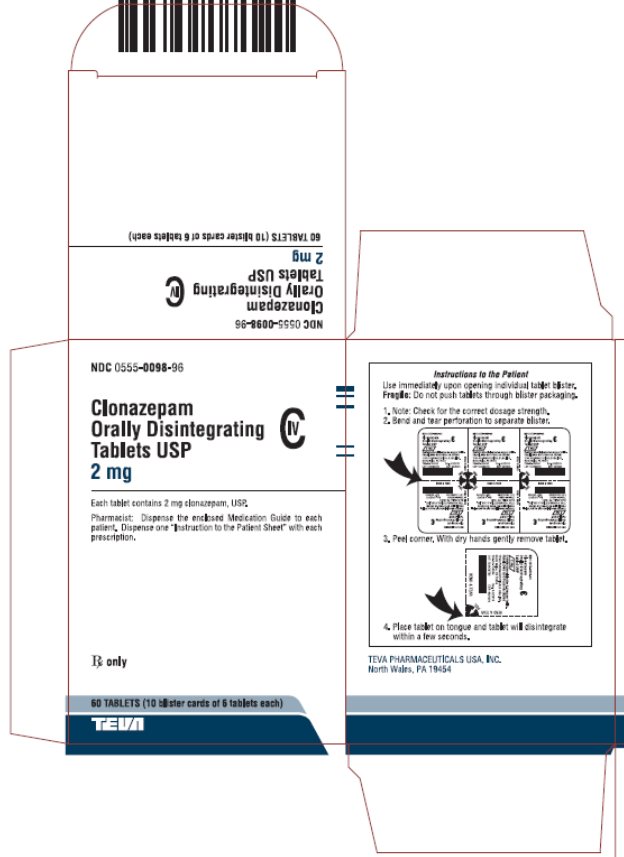 Clonazepam Orally Disintegrating Tablets USP CIV 2 mg 60s Carton, Part 1 of 2