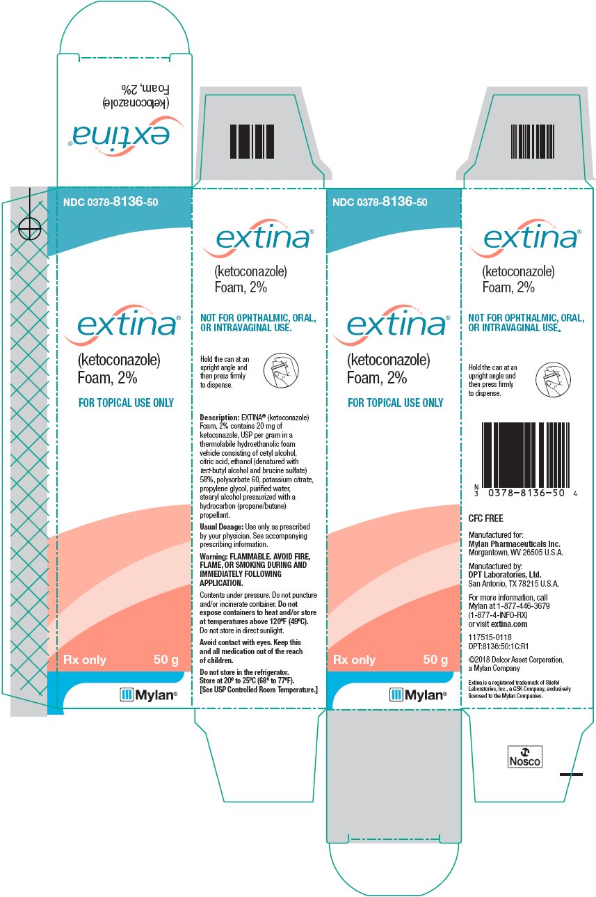 Extina (ketoconazole) Foam 2% Carton Label