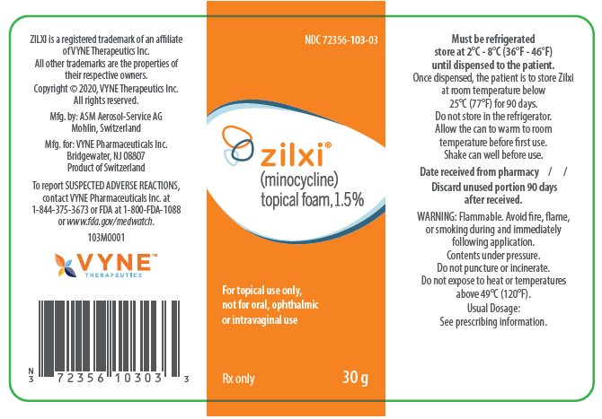 Zilxi (minocycline) topical foam, 1.5% label - 30 gram