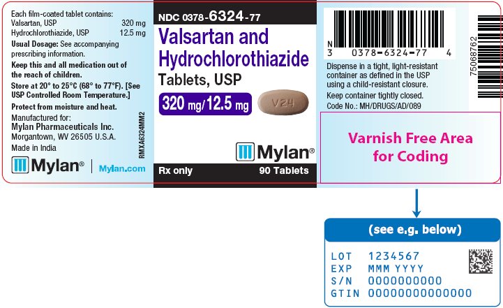 Valsartan and Hydrochlorothiazide Tablets 320 mg/12.5 mg Bottle Label