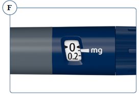 Figure F: Marking on dose counter equals 0.1 mg.