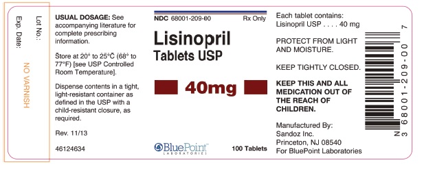 Lisinopril Tablets 40mg 100ct Rev1113