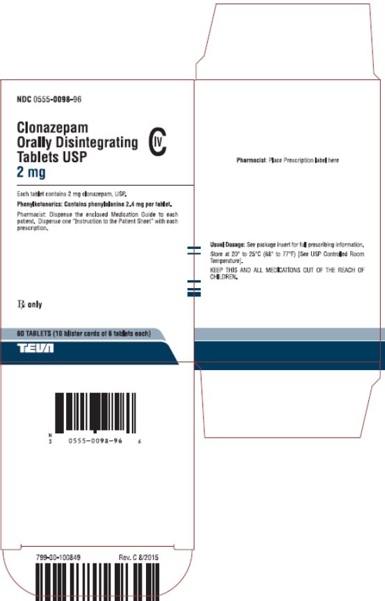 Clonazepam Orally Disintegrating Tablets USP CIV 2 mg 60s Carton, Part 2 of 2