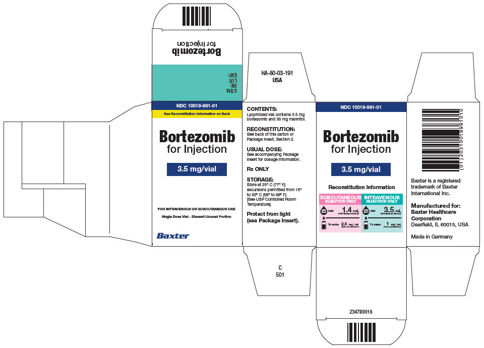 Bortezomib Representative Carton Label 10019-991-01  1 of 2