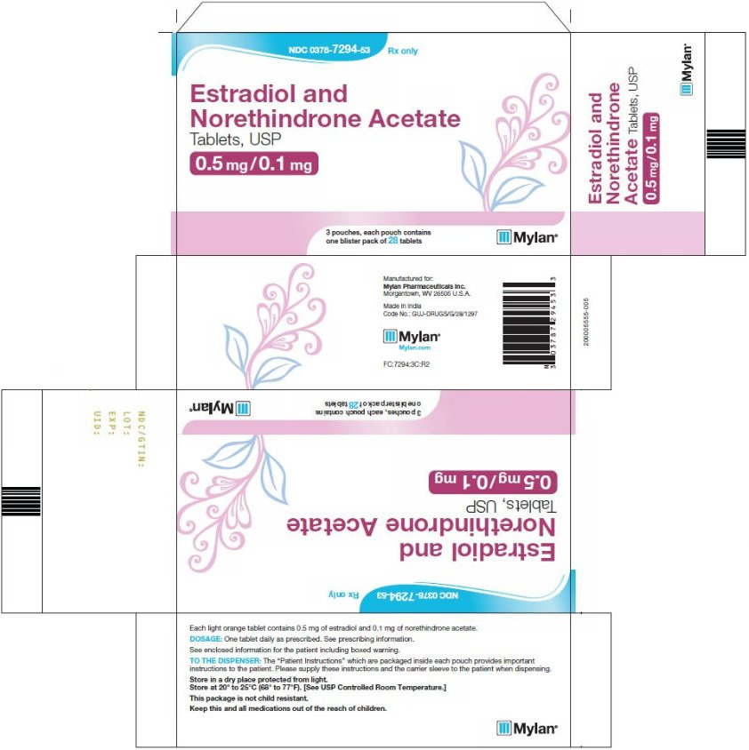 Estradiol and Noretindrone Acetate Tablets 0.5 mg/0.1 mg  Label