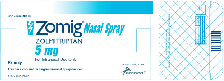 Zomig Nasal Spray 5 mg carton 