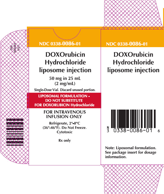 Representative Doxorubicin Carton Label 0338-0086-01 - 1 of 4