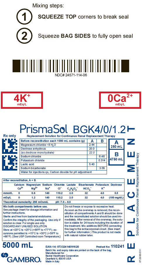PrismaSol Representative Container Label BGK4/0/1.2