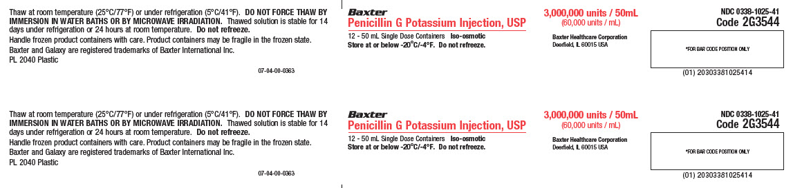 Penicillin G Potassium Representative Carton Label  NDC 0338-1025-41 1 of 2