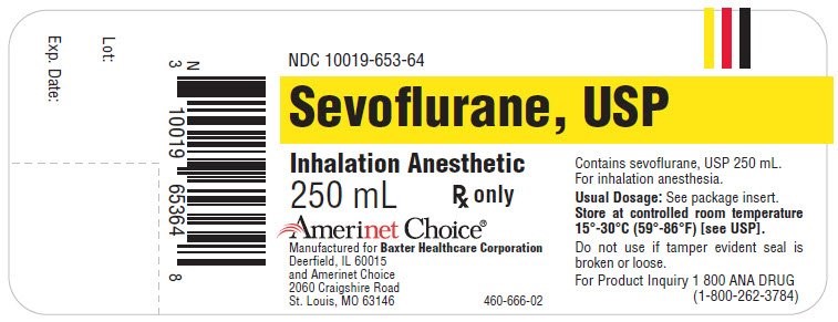 Amerinet Choice Sevoflurane Representative Container Label NDC 10019-653-64