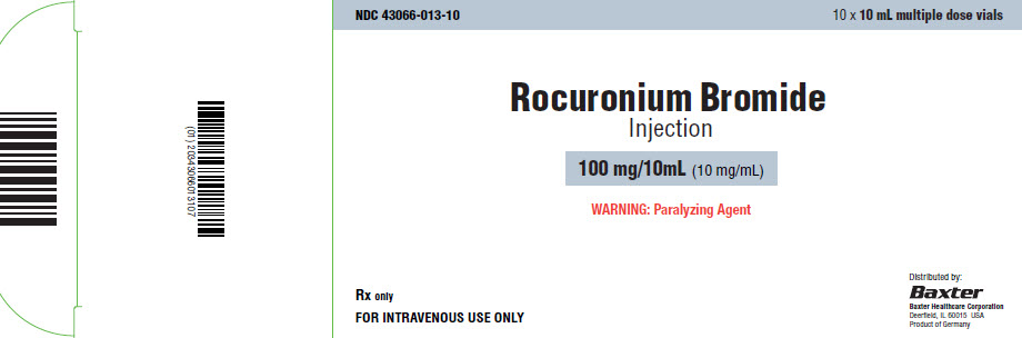 Rocuronium Representative Carton Label 100mg 43066-013-10 3 of 4