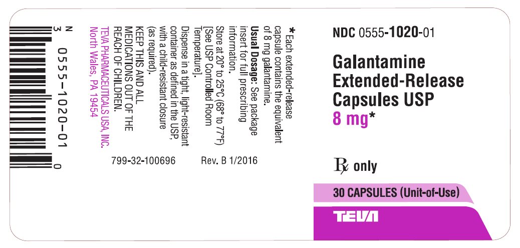 Galantamine Extended-Release Capsules USP 8 mg 30s Label 