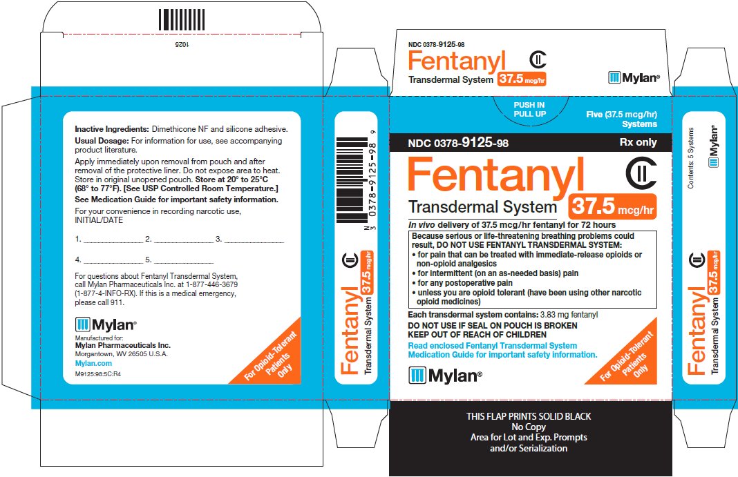 Fentanyl Transdermal System 37.5 mcg/hr Carton Label