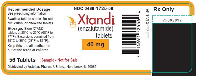 Xtandi (enzalutamide) tablets 40 mg label - Sample