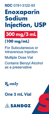 Enoxaparin Sodium 300 mg per 3 mL Vial Label