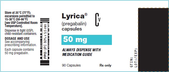 Lyrica Capsules 50 mg Bottle Label