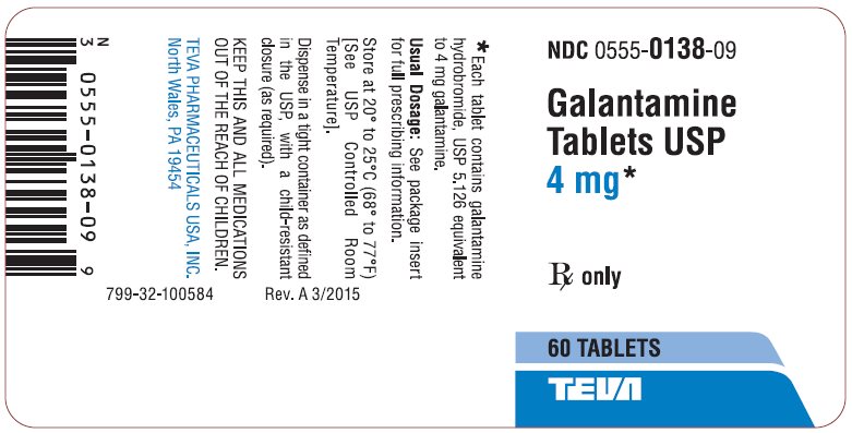 Galantamine Tablets USP 4 mg 60s Label 