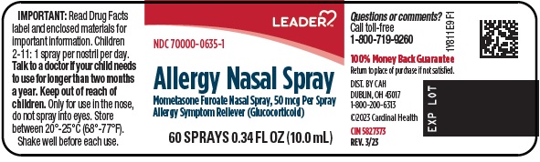 Allergy Nasal Spray Label