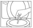 Flush the empty capsule down the toilet right away (Figure 4).