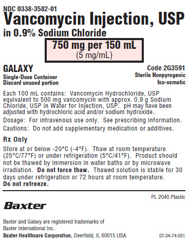 Vancomycin Representative Carton Label 0338-3581-01  panel 1 of 3