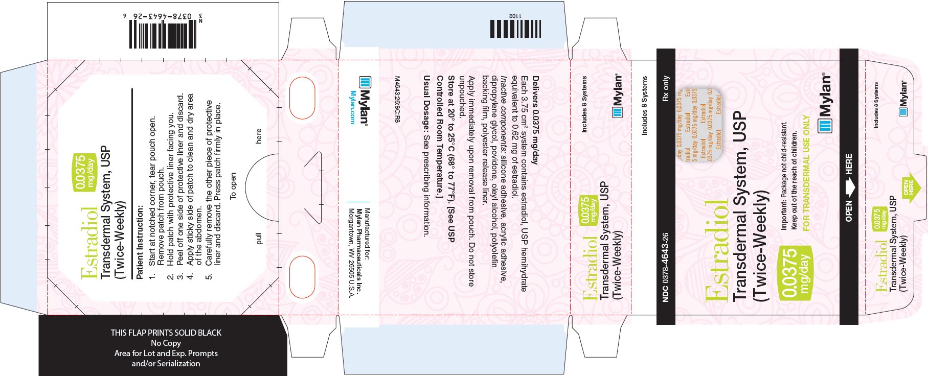 Estradiol Transdermal System 0.0375 mg/day (Twice-Weekly) Carton Label