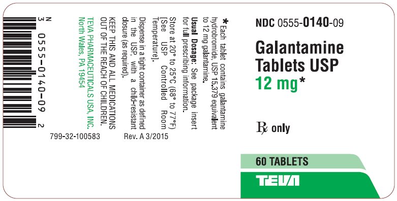 Galantamine Tablets USP 12 mg 60s Label