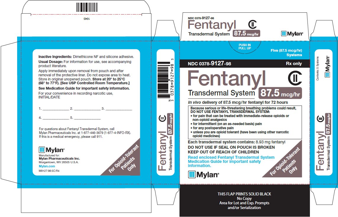 Fentanyl Transdermal System 87.5 mcg/hr Carton Label