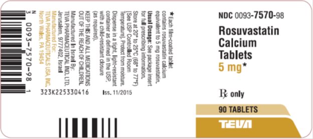 Rosuvastatin Calcium Tablets 5 mg, 90s Label